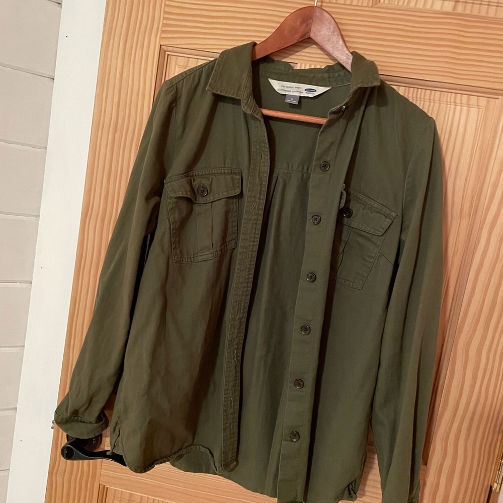 Old navy button up green medium